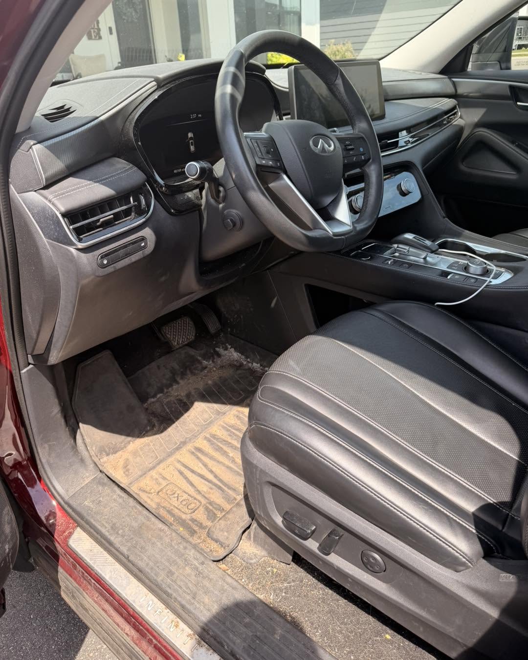 Driver area before detailed cleaning